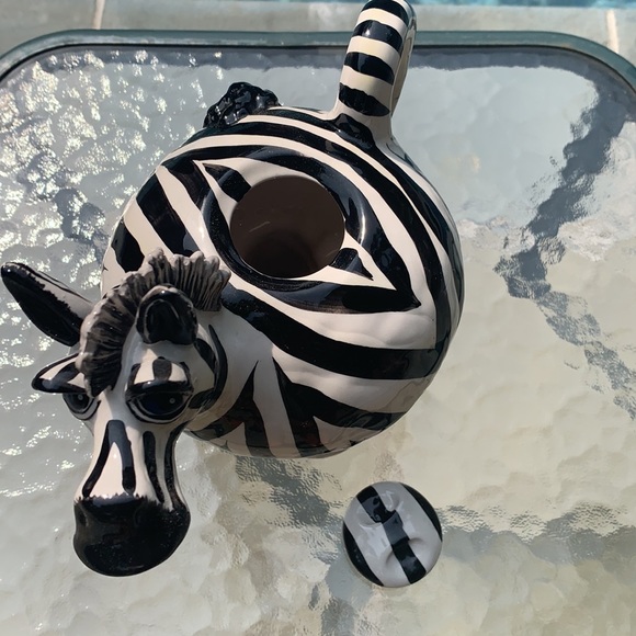 New Blue Sky Clayworks Zebra Teapot - Picture 8 of 15